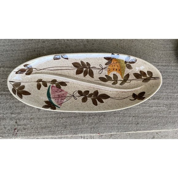 Red Wing Tampico Relish Dish Celery Dish  Mid Century Modern tray usa vintage - Picture 1 of 3